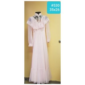 Size 8 Vintage Prom Dress Pale Pink .